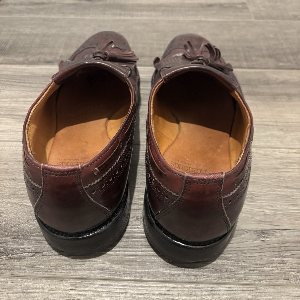 Allen Edmonds Grayson Tassel Loafers Burgundy Leather 9.5 US D - Picture 3 of 7
